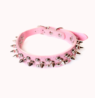 Pink Spiked Collar