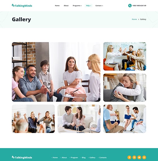 Classes Gallery Talking Minds – Psychotherapist PHP Template