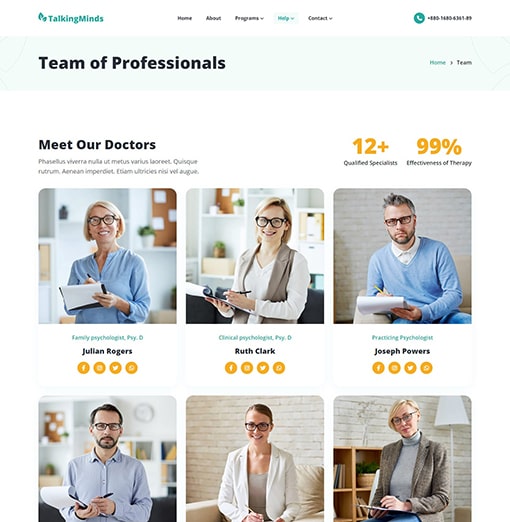 Expert Team - Talking Minds – Psychotherapist PHP Template