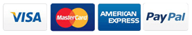 Visa, MasterCard, Amex, PayPal