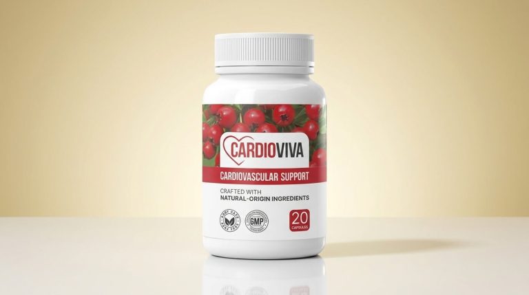 CardioViva Review : A bottle of CardioViva SK capsules designed for natural blood pressure stabilization and cardiovascular support.