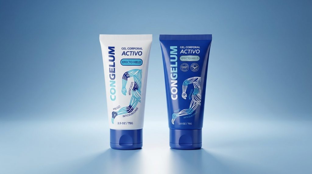 Congelum Review : A tube of Congelum dual-action heating gel displayed next to fresh jalapeños for powerful joint and muscle pain relief.