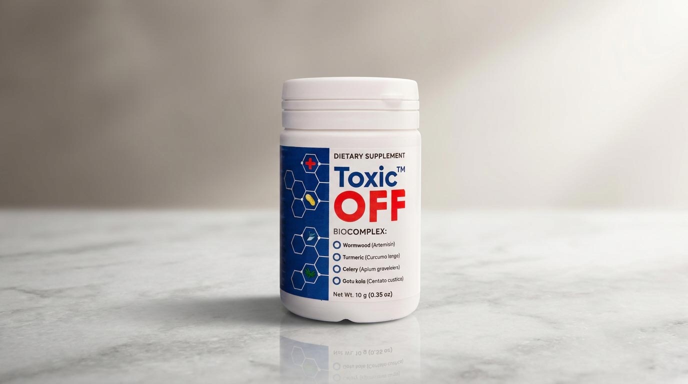 Primer plano de los potentes ingredientes botánicos como ajenjo, cúrcuma y amla que componen la fórmula natural de Toxic Off.