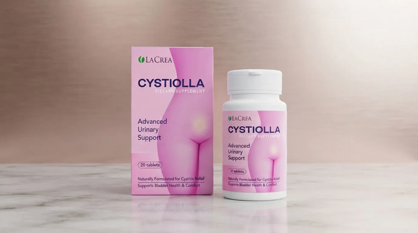 Revisión de Cystiolla: Infografía que muestra el alivio del dolor abdominal y la mejora en el control urinario tras usar Cystiolla.