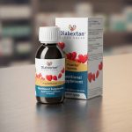 Diabextan Review: Professional bottle of Diabextan herbal syrup for blood sugar regulation and insulin support.