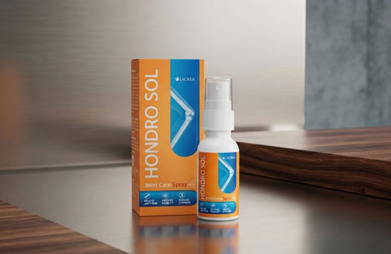 Hondro Sol Review 2026: Aplicarea spray-ului Hondro Sol pe genunchi pentru ameliorarea rapidă a durerii.