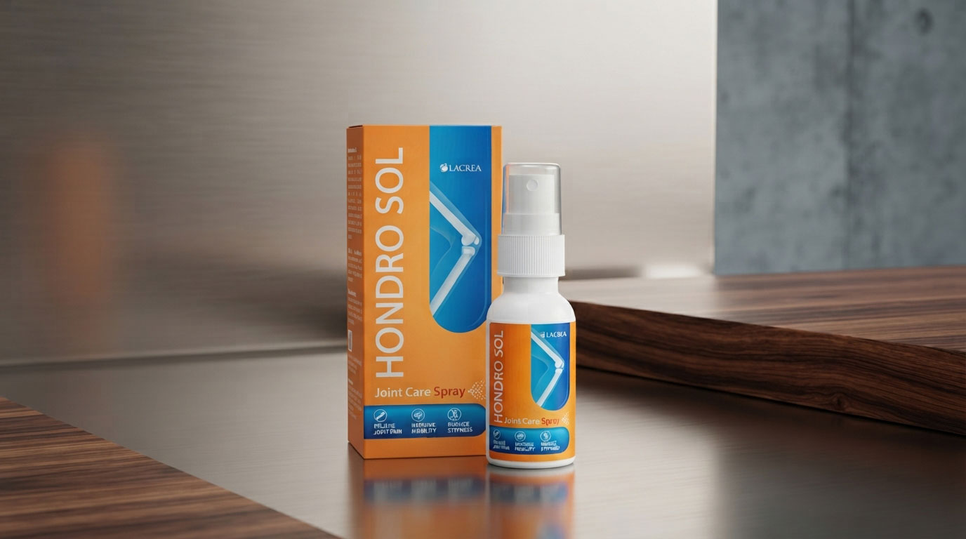 Hondro Sol Review 2026: Aplicarea spray-ului Hondro Sol pe genunchi pentru ameliorarea rapidă a durerii.