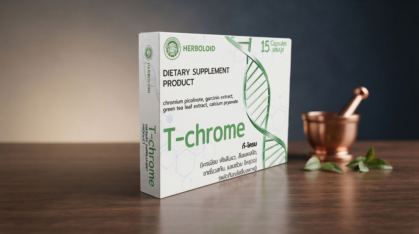 รีวิว T-Chrome อาหารเสริมลดน้ำหนัก 15 กก. ขวดผลิตภัณฑ์ของแท้