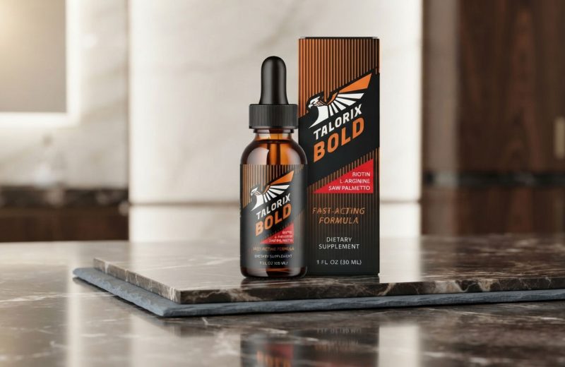 Talorix Bold Review: Το μπουκάλι Talorix Bold σε ένα σύγχρονο περιβάλλον υγείας που συμβολίζει την ανδρική δύναμη.