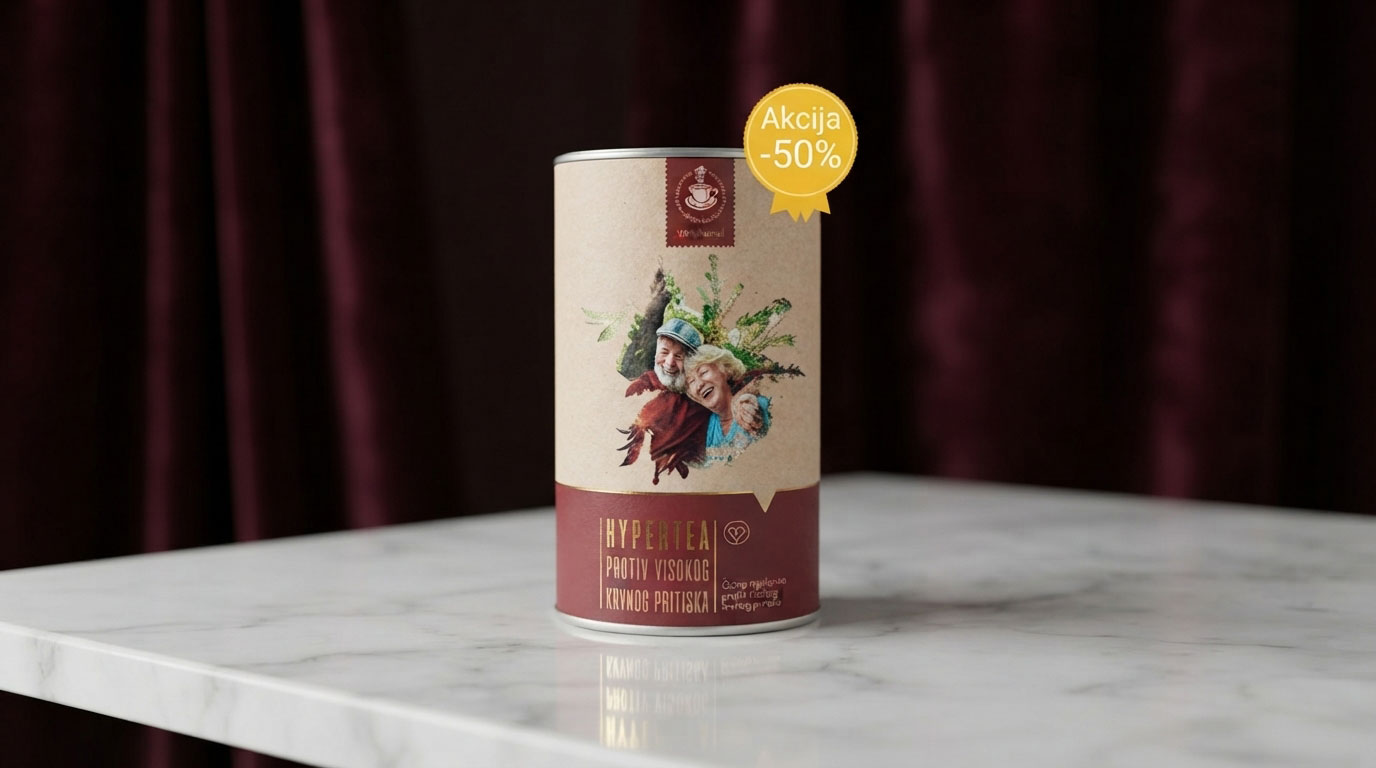 Venisal Recenzija: Prikaz naravnih sestavin čaja Venisal - RS, vključno z glogom in meliso.
